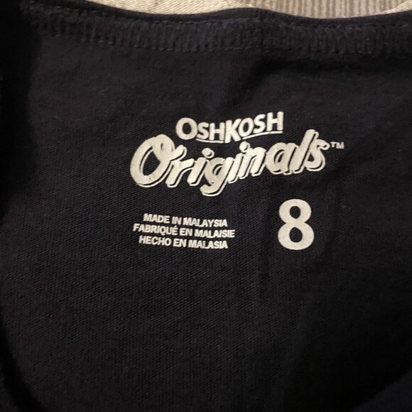 Osh Kosh T-shirt Flamingo "Meet Me In Paradise" Navy Blue Girl’s Size 8 EUC - Picture 5 of 6